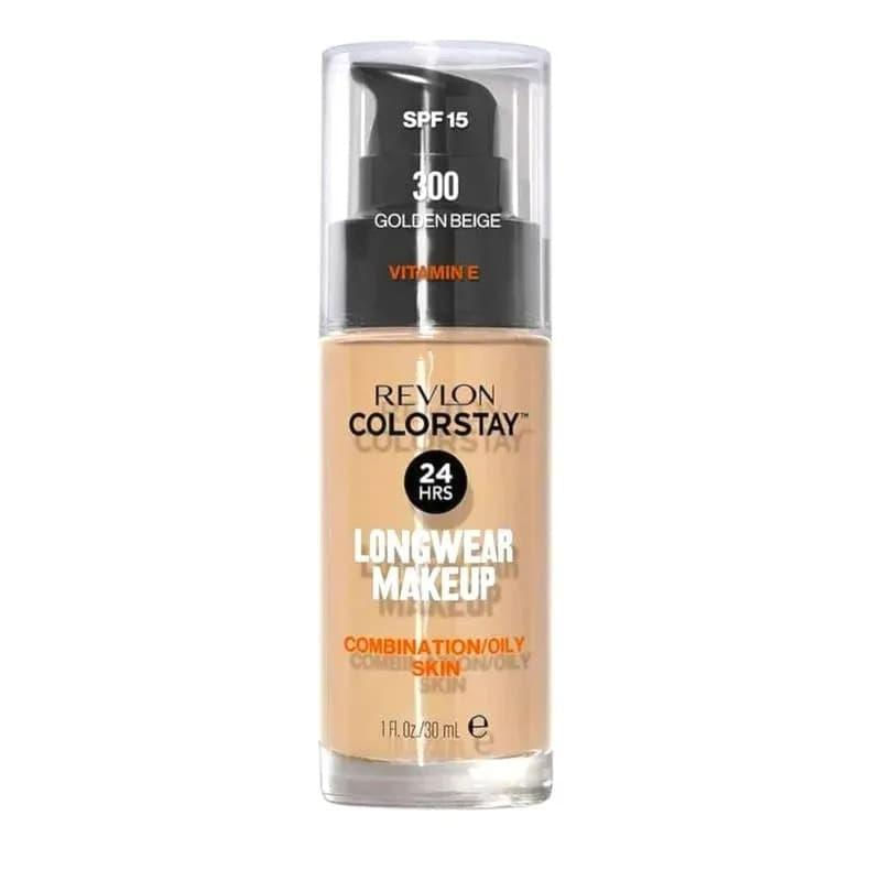 Base Líquida Colorstay 24 Horas Pele Mista à Oleosa FPS15 Golden Beige 300 Revlon 30ml