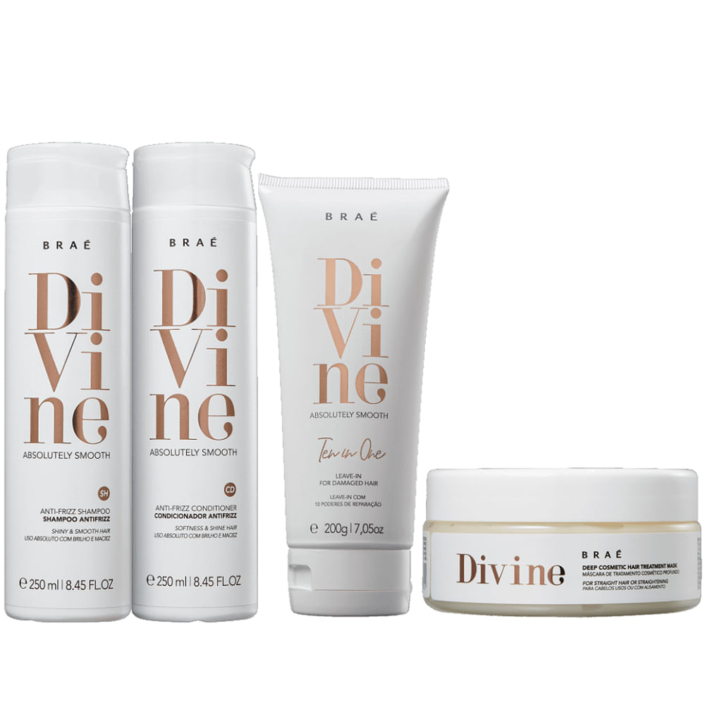 Brae Divine Anti Frizz Home Care 4 Produtos