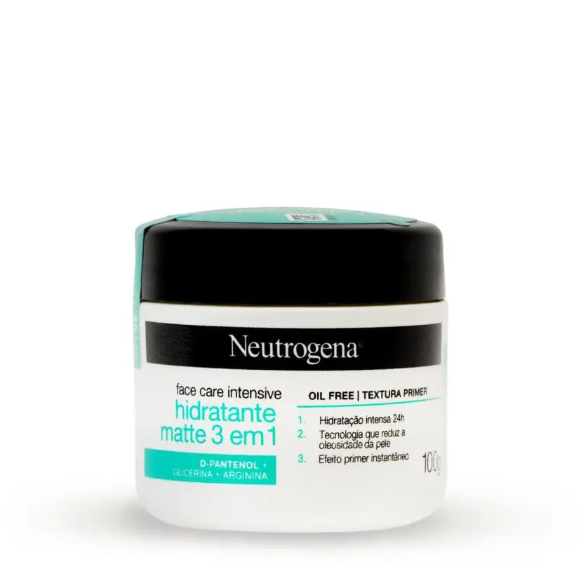 CREME FACIAL NEUTROGENA FACE CARE INTENSIVE HIDRATANTE MATTE 3 EM 1 - 100G