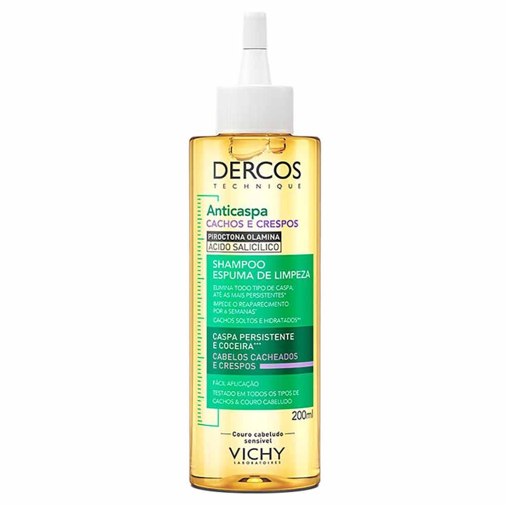 Espuma de Limpeza Vichy Dercos Anticaspa Para Cabelos Crespos e Cacheados