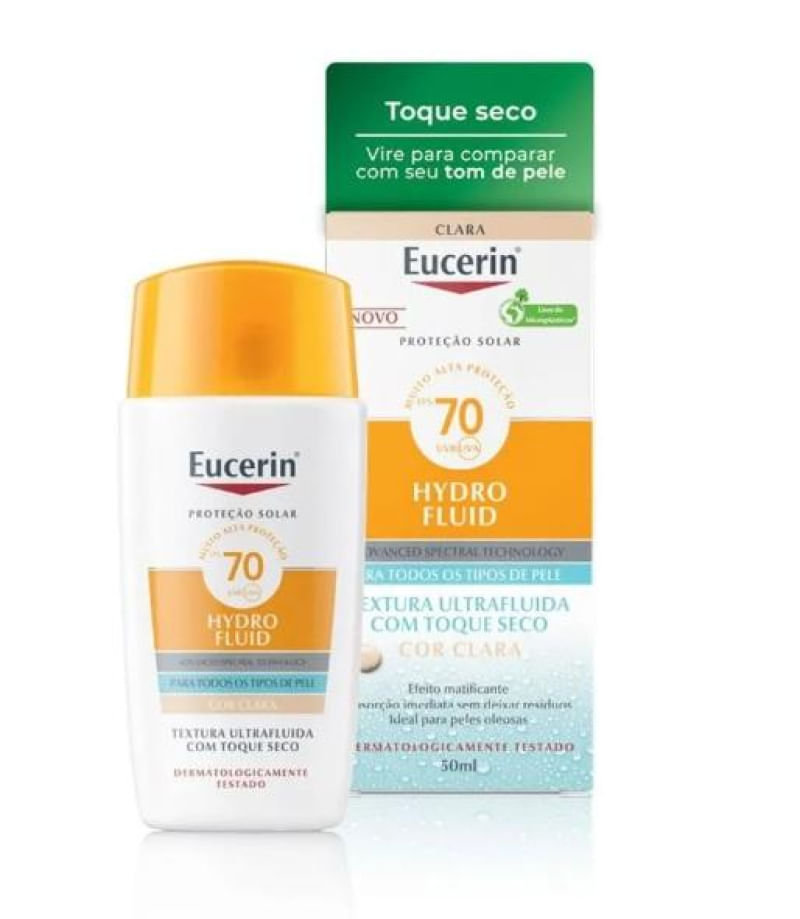 Eucerin Hydro Fluid FPS70 Protetor Solar Cor Clara 50ml