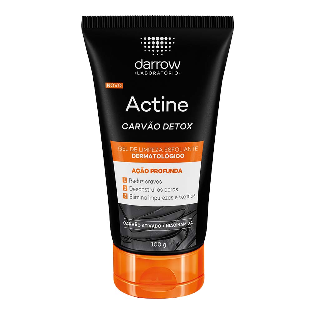 Gel de Limpeza Facial Esfoliante Darrow Actine - Carvão Detox