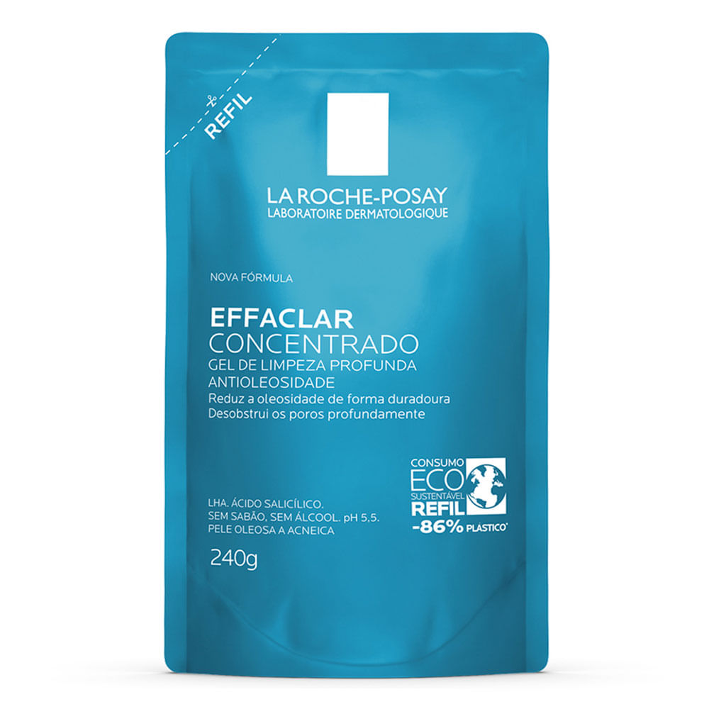 Gel de Limpeza Facial para Pele Oleosa e Acneica Refil La Roche-Posay Effaclar