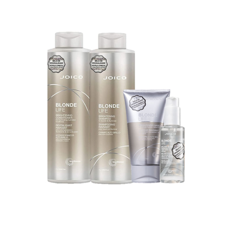Joico Blonde Life Brightening Shampoo 1L Condicionador 1L Mascara 150ml Oil 100ml