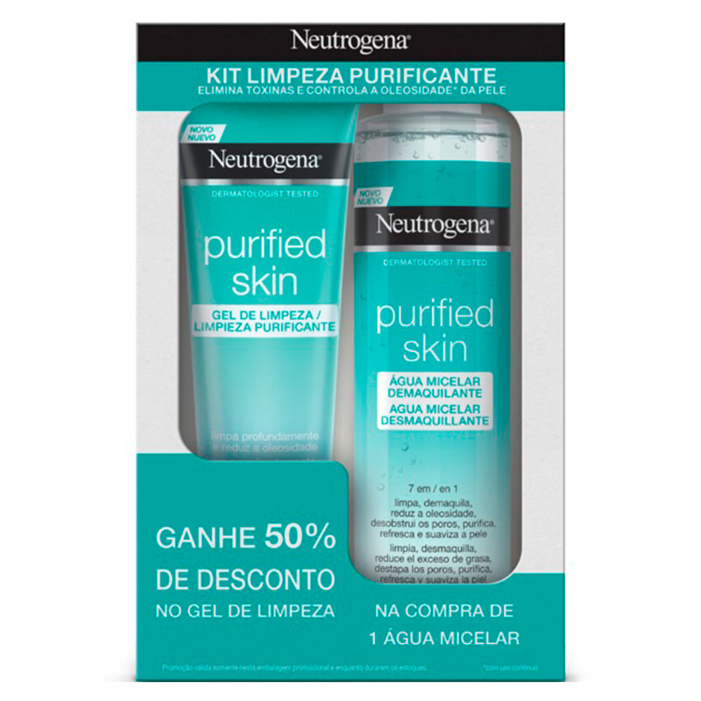 Promopack Neutrogena Purified Skin - Compre 1 Água Micelar, ganhe 50% de desconto no Gel de Limpeza 80g