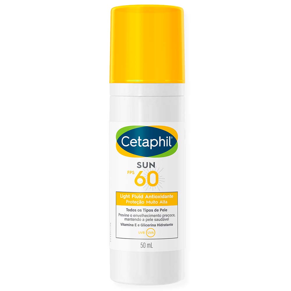 Protetor Solar Facial Antioxidante Cetaphil Sun Light Fluid FPS60 com Cor