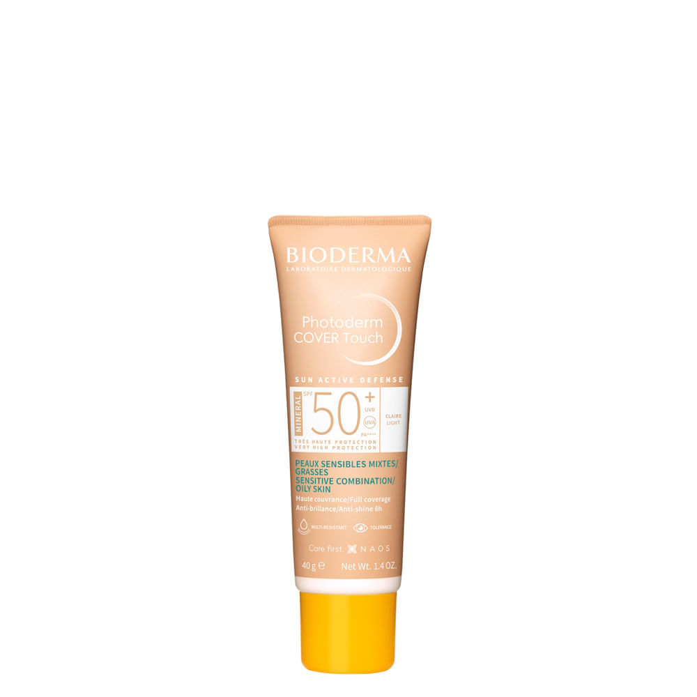 Protetor Solar Facial Bioderma Photoderm Cover Touch FPS 50+ Claro 40 g Claro