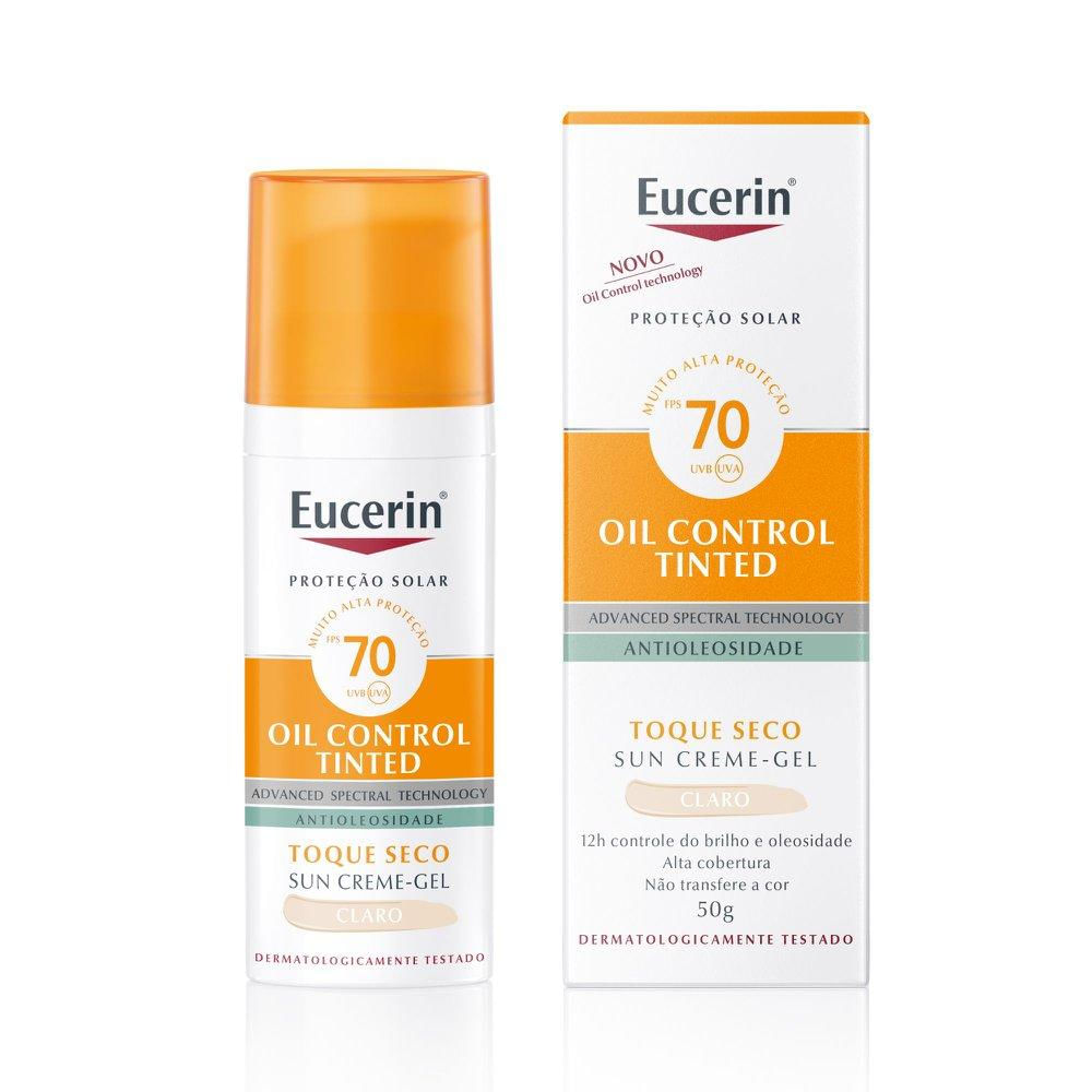 Protetor Solar Facial Eucerin Sun Oil Control Tinted Claro FPS 70 50ml