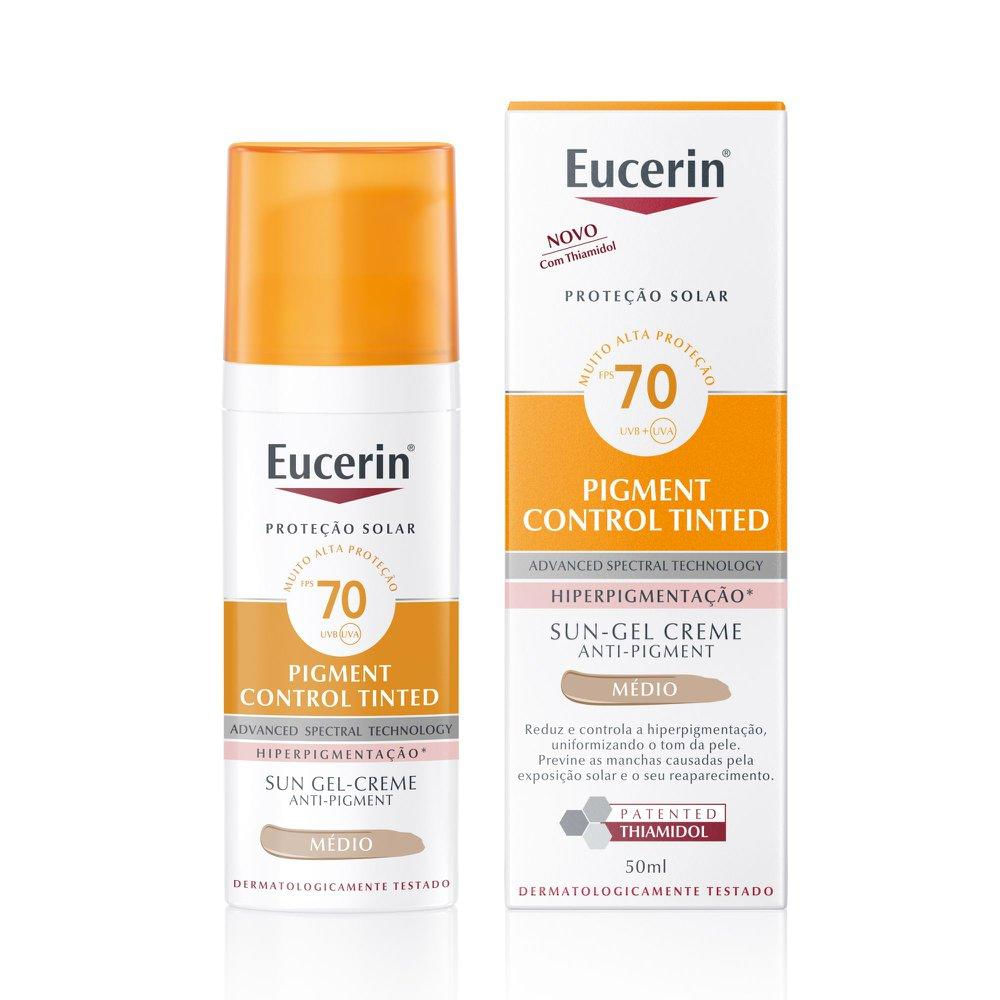 Protetor Solar Facial Eucerin Sun Pigment Control Tom Médio FPS 70 50ml