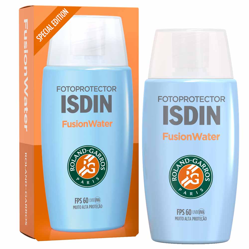 Protetor Solar Facial Isdin Fusion Water Roland Garros Edição Especial FPS60