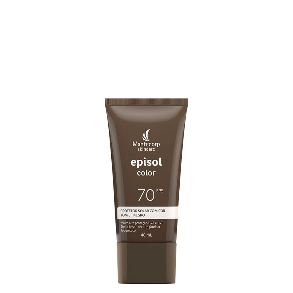 Protetor Solar Facial Mantecorp Episol Color Tom 5 Negro Fps 70 40ml Tom 5