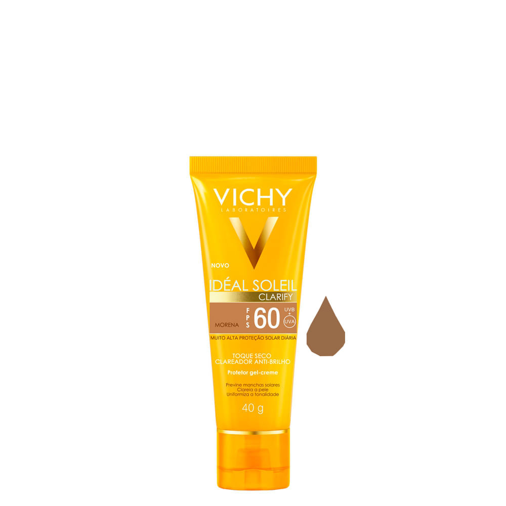 Protetor Solar Facial Semi-Matte FPS 60 Vichy Idéal Soleil Morena 40 g Morena