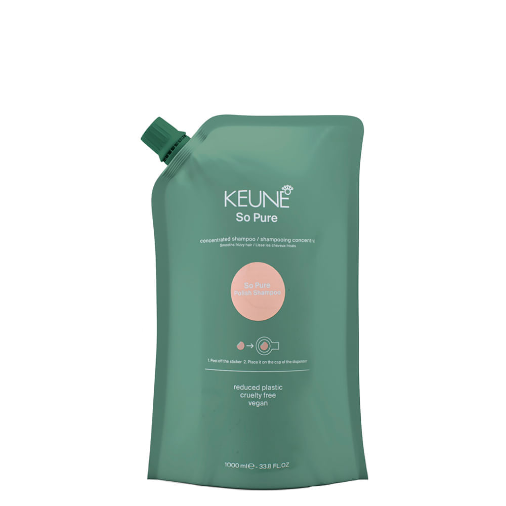 Shampoo Keune So Pure Polish 1000ml - Refil 1000ml - Refil