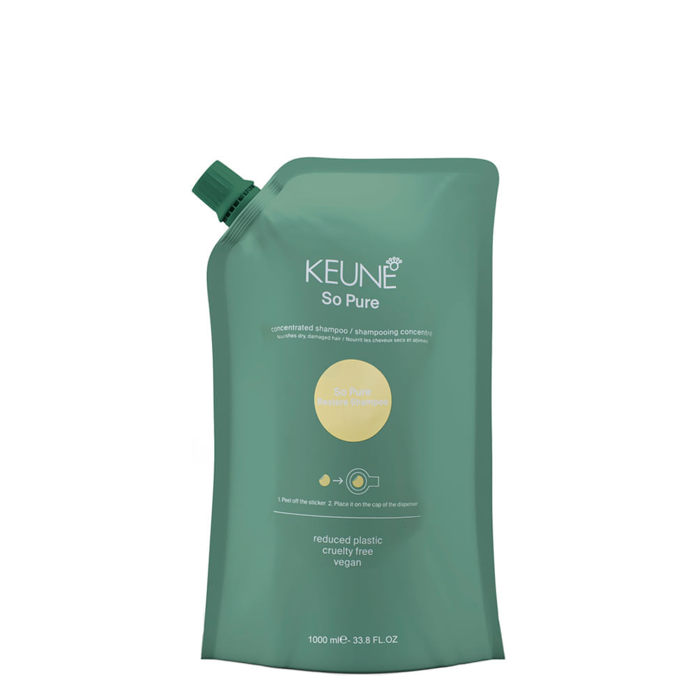 Shampoo Keune So Pure Restore 1000ml - Refil 1000ml - Refil