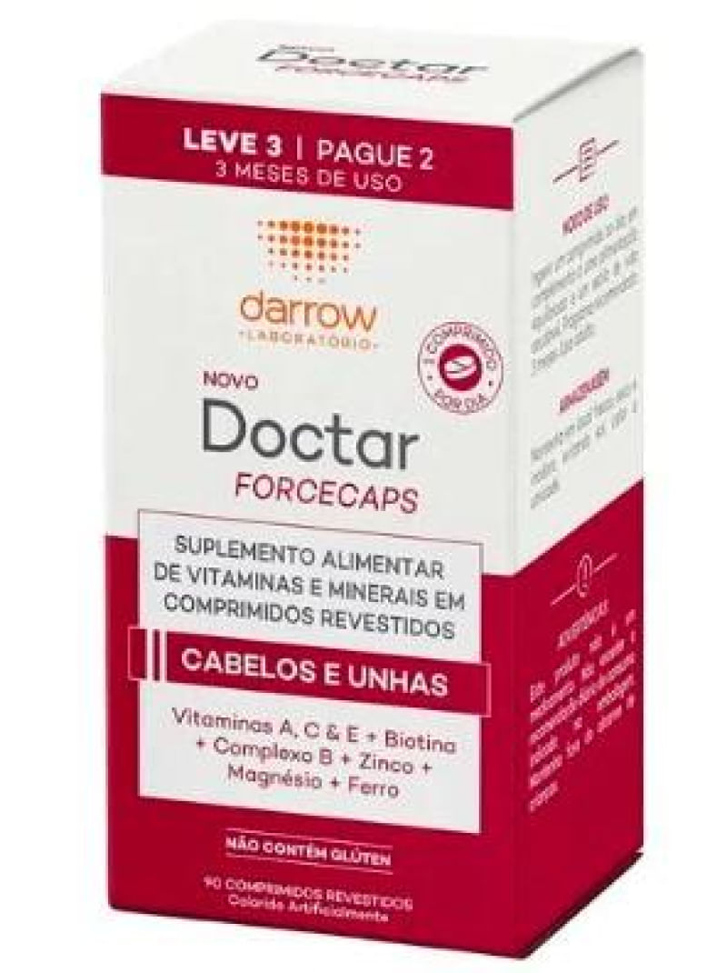Suplemento Alimentar Cabelo e Unhas Darrow Doctar Forcecaps 90cps