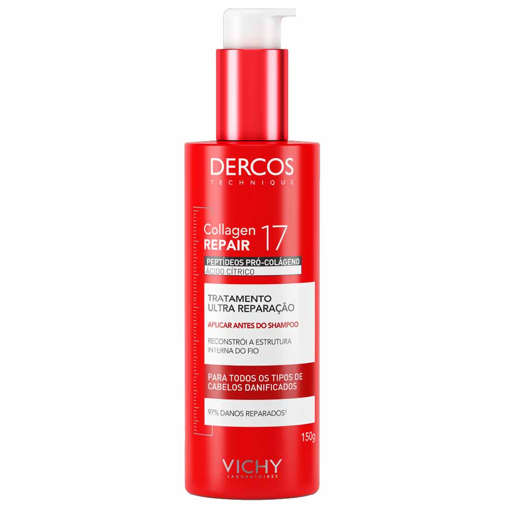 Tratamento Pré-Shampoo Ultra Reparação Vichy Dercos Collagen Repair 17