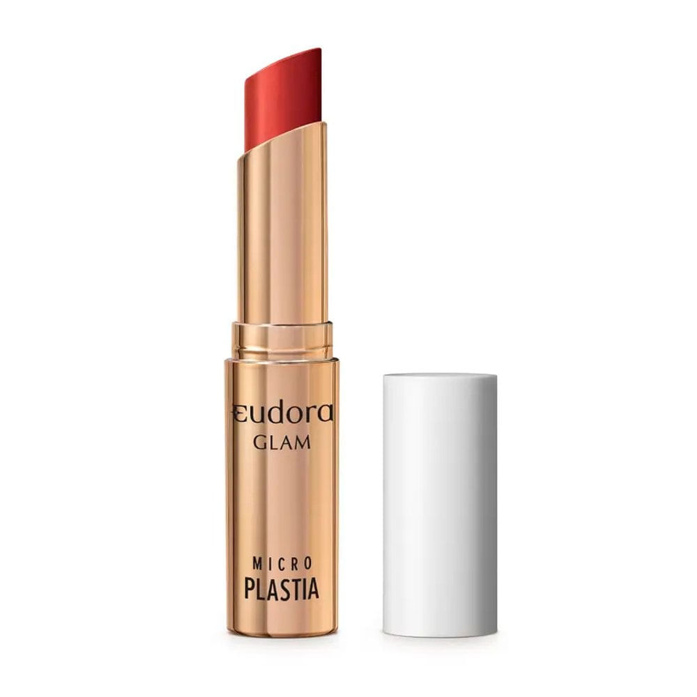 Batom Eudora Glam Microplastia Vermelho Ruby