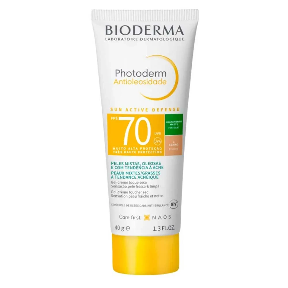 Protetor Solar Facial com Cor Bioderma Photoderm Antioleosidade FPS 70 - Cor 2 - Claro
