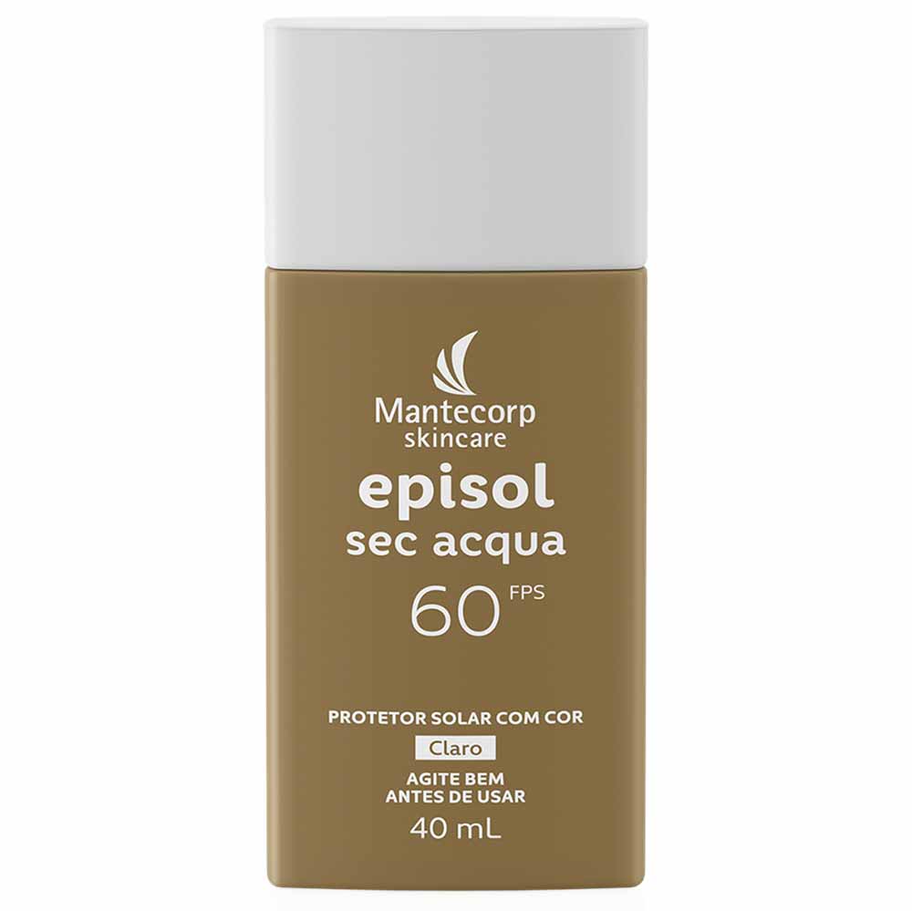 Protetor Solar Facial com Cor Mantecorp Skincare Episol Sec Acqua FPS 60