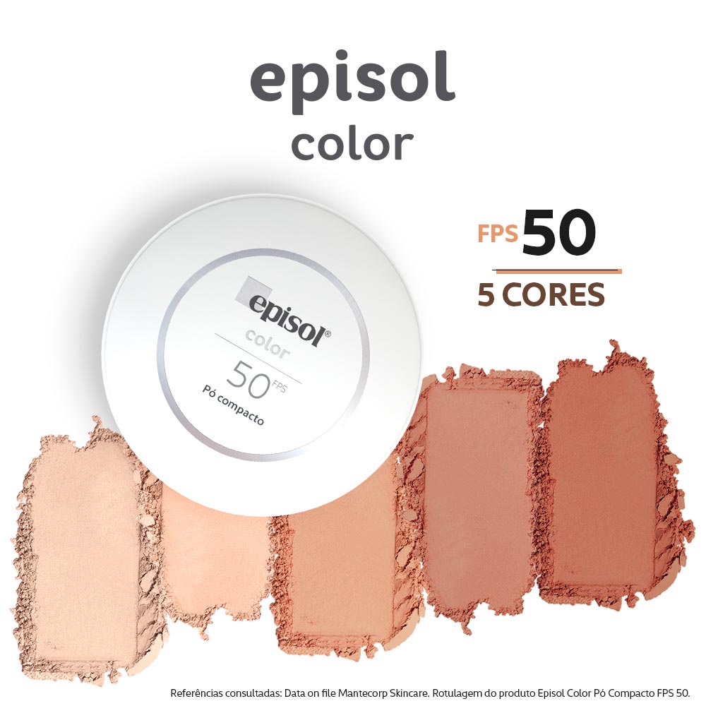 Protetor Solar Facial em Pó Compacto Mantecorp Skincare Episol Color FPS50