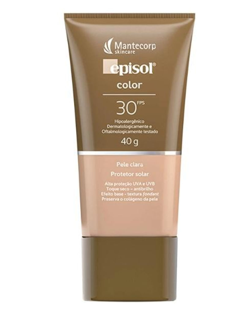 Protetor Solar Facial Episol Color FPS30 Pele Clara 40g